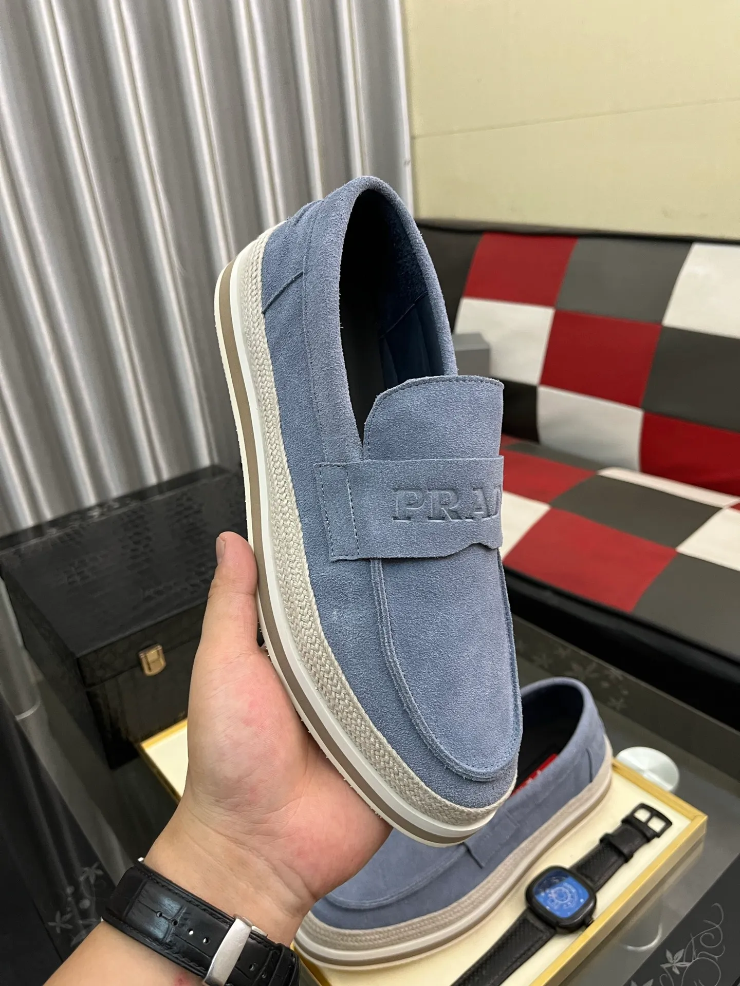 Men's men's shoes 💰458⌚️⌚️prada: new spring and summer casual shoes, sports sneakers, fabric: imported cowhide, lining: original lining, sole: original sole, size: 38-445️⃣color optional